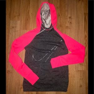 NWOT NIKE Dark Heather Gray Coral Hoodie S
